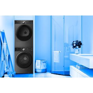 Midea 24 in. 4.4 cu. ft. Smart Stackable Ventless Electric Dryer with Heat Pump & Sensor Dry - Charcoal Gray, , hires