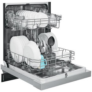 Frigidaire 24 in. Front Control Dishwasher with 52 dBa Sound Level & Pocket - Stainless Steel, Stainless Steel, hires