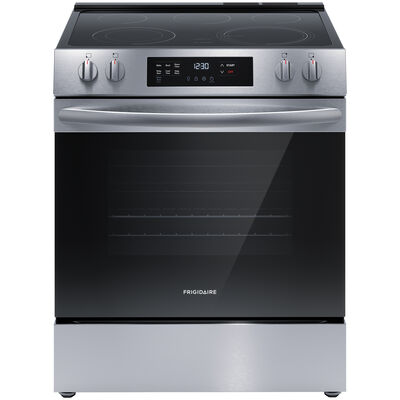 Frigidaire 30 in. 5.3 cu. ft. Oven Freestanding Electric Range with 5 Smoothtop Burners - Stainless Steel | FCFE3062AS