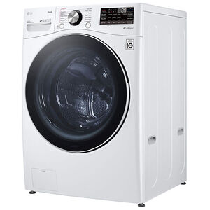 LG 27 in. 5.0 cu. ft. Smart Stackable Front Load Washer with TurboWash 360, Sanitize & Steam Wash Cycle - White, White, hires