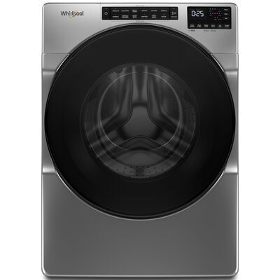 Whirlpool 27 in. 4.5 cu. ft. Stackable Front Load Washer with Quick Wash Cycle, Sanitize & Steam Wash Cycle - Chrome Shadow | WFW5605MC