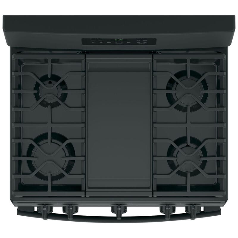 GE 30 in. 5 cu. ft. Gas Range with 5 Sealed Burners & Griddle - Black, Black, hires