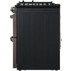 LG InstaView 30 in. 6.9 cu. ft. Smart Air Fry True European Convection Double Oven Slide-In Gas Range with 5 Sealed Burners & Griddle - PrintProof Black Stainless Steel, PrintProof Black Stainless Steel, hires