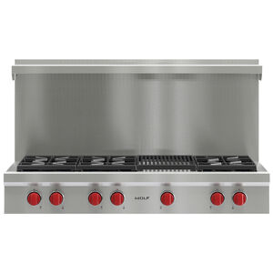 Wolf 48 in. Natural Gas Cooktop with 6 Sealed Burners & Grill - Stainless Steel, , hires