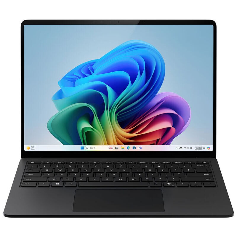 Microsoft Surface 15 in. Touchscreen Notebook with Copilot+PC, Snapdragon X Elite CPU, Qualcomm Adreno GPU, 16 GB RAM, 1 TB SSD, up to 22 Hrs. of Battery Life & Windows 11 Home - Black, , hires