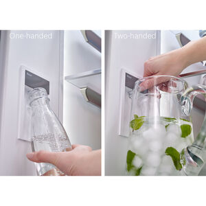 Bosch 800 Series 36 in. 20.8 cu. ft. Smart Counter Depth French Door Refrigerator with Internal Water Dispenser - Black Stainless, Black Stainless, hires