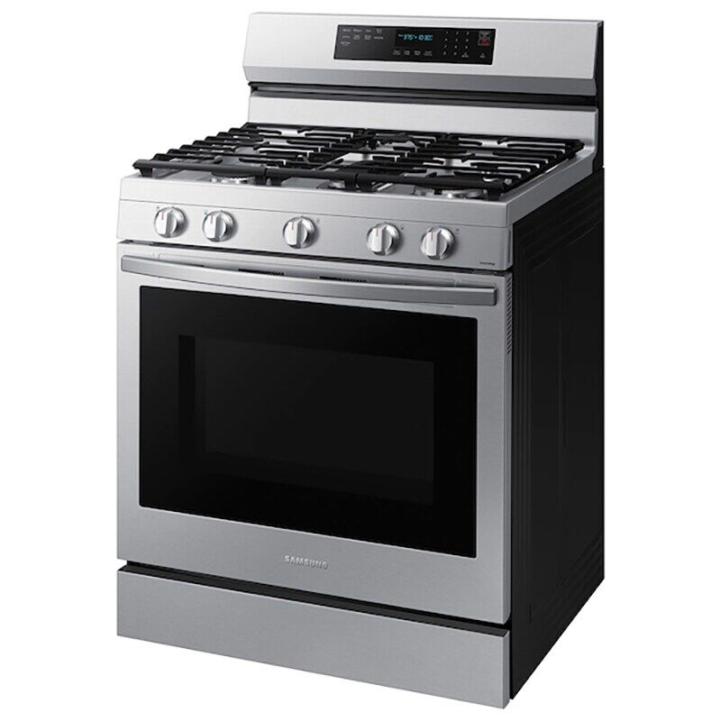Samsung 30 in. 6 cu. ft. Smart Air Fry True European Convection Gas Range with 5 Sealed Burners & Griddle - Stainless Steel, Stainless Steel, hires