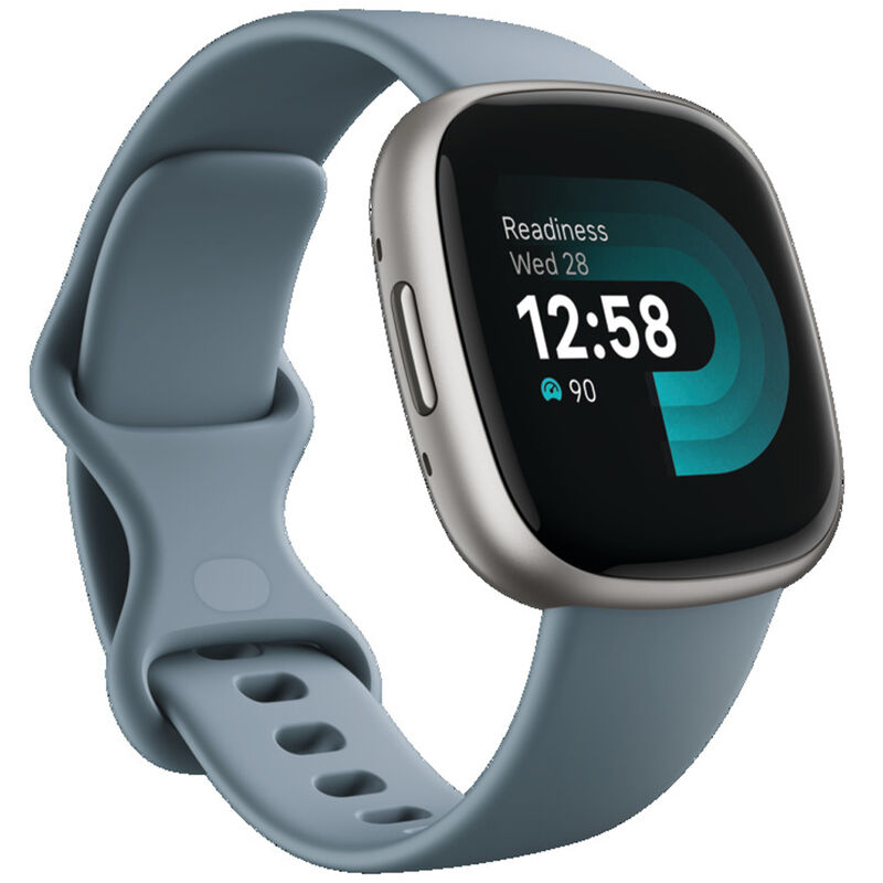 Fitbit Versa 4 Fitness smartwatch - Waterfall Blue / Platinum Aluminum, , hires