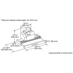 Thermador Masterpiece Series 30 in. Smart Convertible Slide-Out Style Range Hood with 600 CFM, 4 Fan Speeds & 2 LED Lights - Stainless Steel, , hires