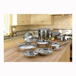 Cuisinart Chef's Classic 17 Piece Cookware Set - Stainless Steel, , hires
