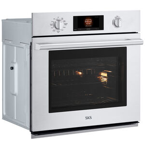 SKS 30 in. 4.7 cu. ft. Smart Steam Electric Single Wall Oven with True European Convection - Stainless Steel, , hires