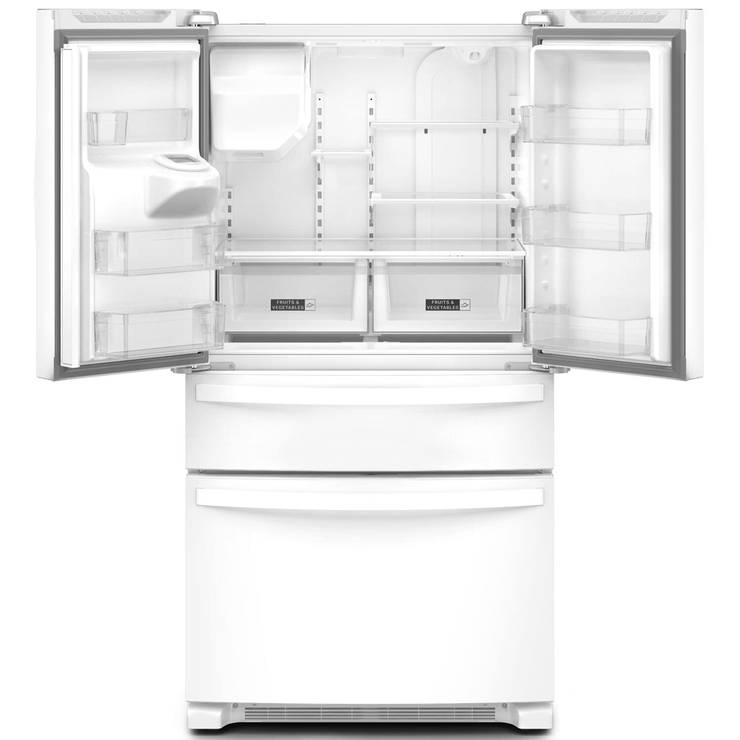 Whirlpool 36 in. 24.5 cu. ft. 4 Door French Door Refrigerator with Ice Water Dispenser White P.C. Richard Son