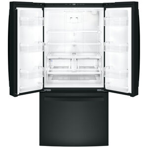 GE 33 in. 24.7 cu. ft. French Door Refrigerator with Internal Water Dispenser - Black on Black, Black on Black, hires