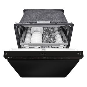 LG 24 in. Front Control Dishwasher with 48 dBa Sound Level, 3rd-Rack, Dynamic Dry & Pocket - Black, Black, hires