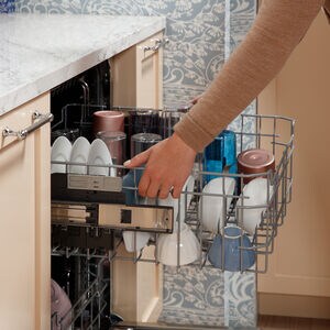 GE 24 in. Top Control Flush-Mount Dishwasher with 45 dBa Sound Level, 3rd-Rack & Dry Boost - Slate, Slate, hires