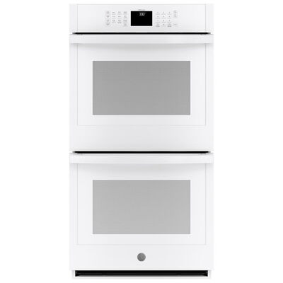 GE 27 in. 8.6 cu. ft. Electric Smart Double Wall Oven With Self Clean - White | JKD3000DNWW