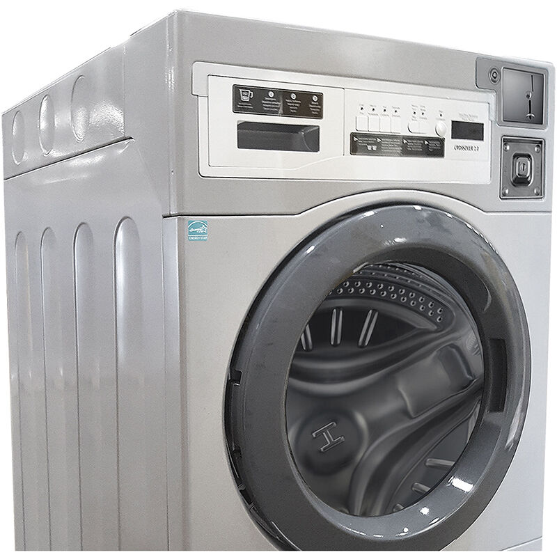 Crossover Encore Commercial Laundry 27 in. 3.5 cu. ft. Front Load Washer with Coin Operation & OPL/Card Ready - Stainless Steel, , hires