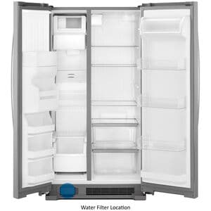 Whirlpool 36 in. 24.6 cu. ft. Side by Side Refrigerator with Ice & Water Dispenser - Monochromatic Stainless Steel, , hires