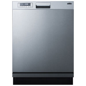 Summit 24 in. Built-In Dishwasher with Front Control, 49 dBA Sound Level, 12 Place Settings & 5 Wash Cycles - Stainless Steel, , hires