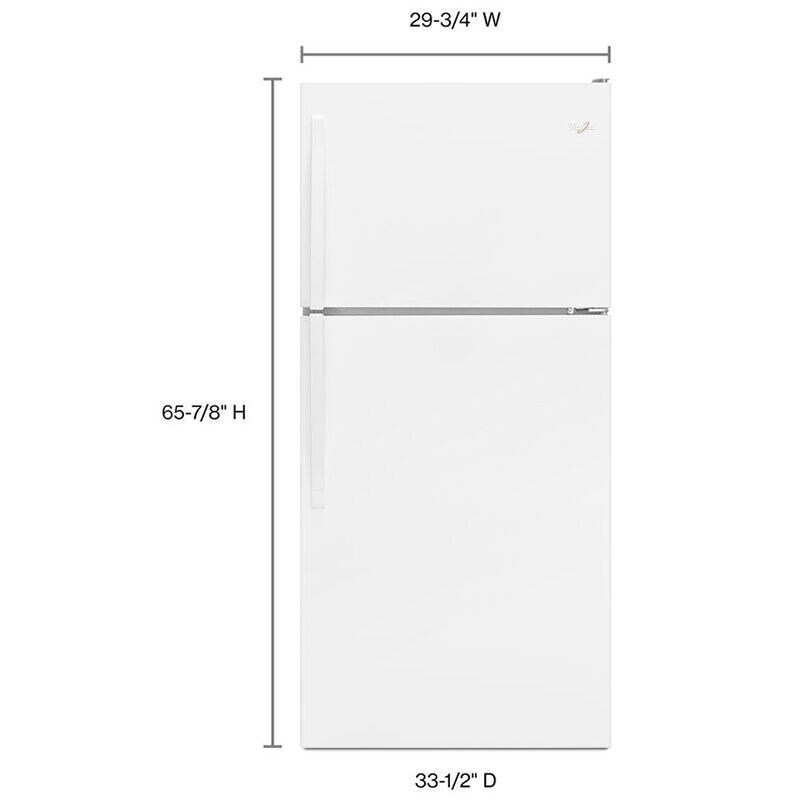 Whirlpool 30 in. 18.2 cu. ft. Top Freezer Refrigerator - White, White, hires