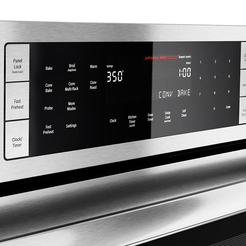 Bosch 800 Series 30 in. 9.2 cu. ft. Top Control Electric Double Wall Oven with True European Convection - Stainless Steel, , hires