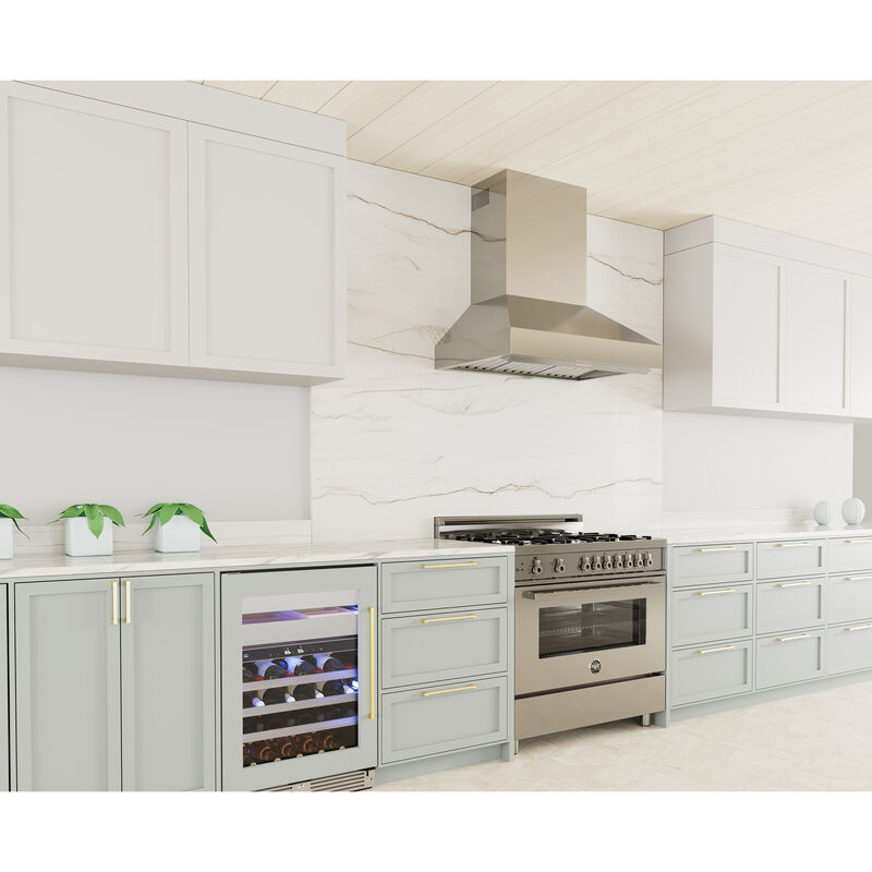 XO 48 in. Ducted Chimney Style Range Hood with 1000 CFM, 3 Fan Speeds & 4 LED Lights - Stainless Steel, , hires