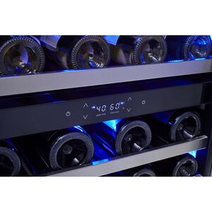 Zephyr Presrv Series 24 in. Undercounter Wine Cooler with Wood Racks, Dual Temperature Zones & 45 Bottle Capacity - Stainless Steel, , hires