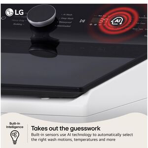 LG 27 in. 5.3 cu. ft. Smart Top Load Washer with Agitator, TurboWash3D Technology & AI Sensing - Alpine White, Alpine White, hires