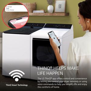 LG 27 in. 7.3 cu. ft. Smart Electric Dryer with EasyLoad Door & AI Sensor Dry - Alpine White, Alpine White, hires