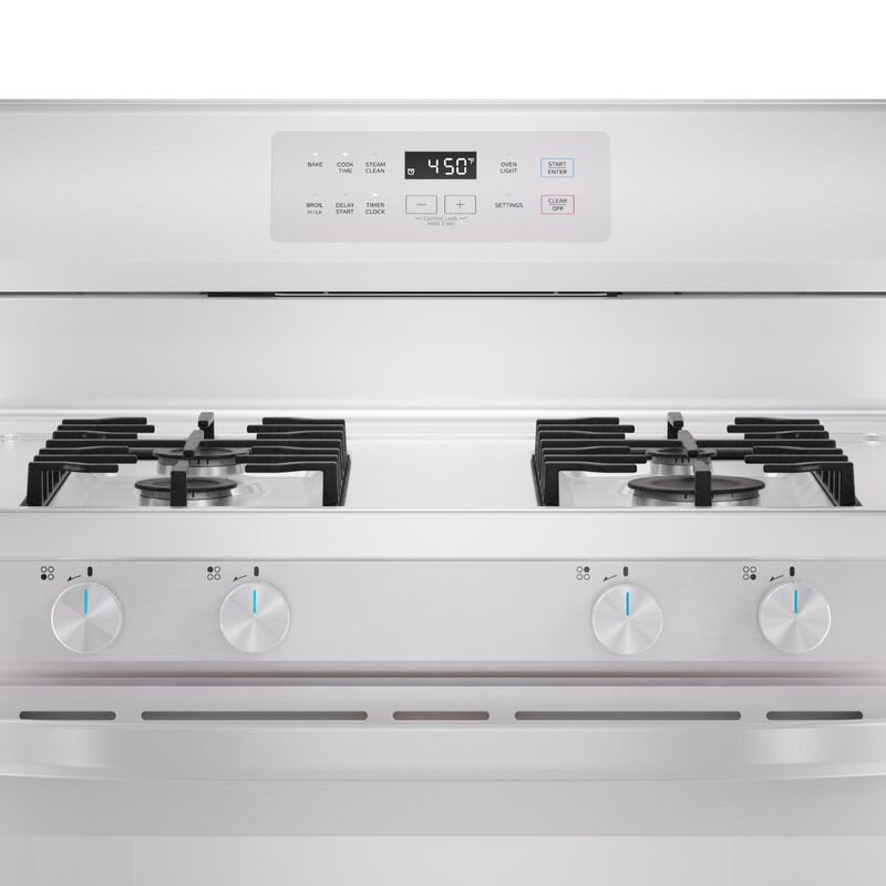 Midea 30 in. 6.1 cu. ft. Gas Range with 4 Sealed Burners - White, White, hires