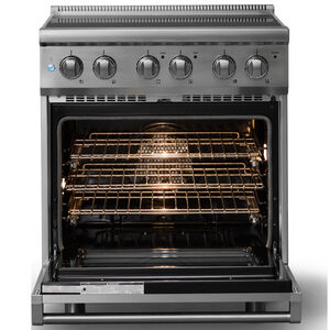 Viking 5 Series 30 in. 4.7 cu. ft. True European Convection Electric Range with Smoothtop Burners - Stainless Steel, , hires