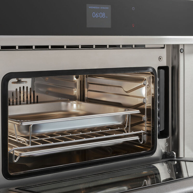 Cafe 30 in. 1.3 cu. ft. Steam Electric Single Wall Oven with True European Convection - Stainless Steel, , hires