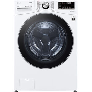 LG 27 in. 5.0 cu. ft. Smart Stackable Front Load Washer with TurboWash 360, Sanitize & Steam Wash Cycle - White, White, hires