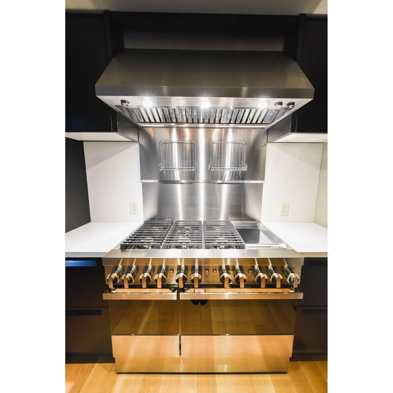 JennAir Pro-Style 48 in. Ducted Canopy Pro Style Style Range Hood with 1200 CFM, 4 Fan Speeds & 3 Halogen Lights - Stainless Steel, , hires