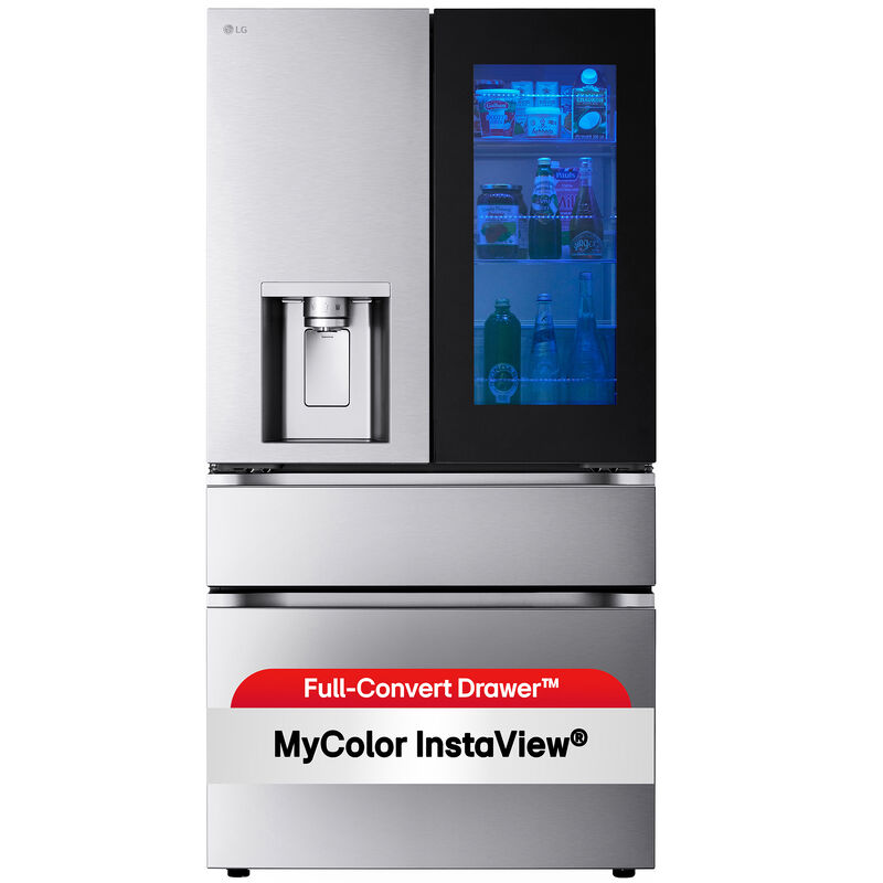 LG 36 in. 28.6 cu. ft. Smart 4-Door French Door Refrigerator with MyColor InstaView, Ice & Water Dispenser - PrintProof Stainless Steel, , hires