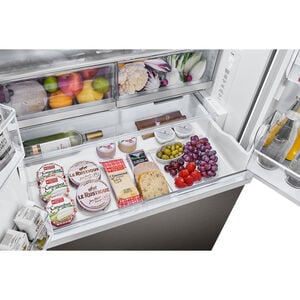 LG 36 in. 25.5 cu. ft. Smart Counter Depth French Door Refrigerator with Ice & Water Dispenser - PrintProof Black Stainless Steel, PrintProof Black Stainless Steel, hires