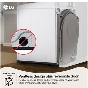 LG 27 in. 7.3 cu. ft. Smart Ventless Electric Dryer with Heat Pump & Sensor Dry - Alpine White, Alpine White, hires