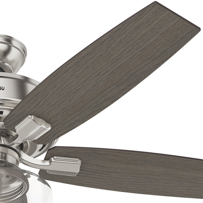 Hunter Bennett 52 in. Ceiling Fan with LED Light Kit and Remote - Brushed Nickel, , hires
