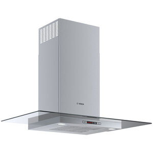 Bosch Benchmark 36 in. Chimney Style Range Hood with 4 Speed Settings, 600 CFM, Convertible Venting & 2 Halogen Lights - Stainless Steel, , hires