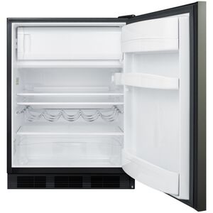 Summit 24 in. 5.1 cu. ft. Undercounter Refrigerator - Black Stainless Steel, , hires