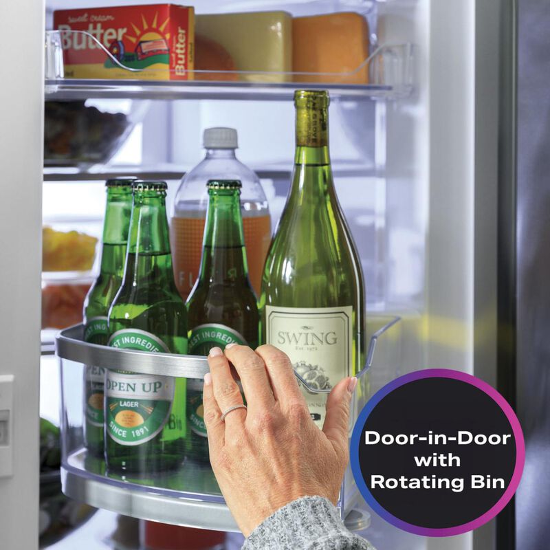 GE Profile 36 in. 22.4 cu. ft. Smart Counter Depth 4-Door French Door Refrigerator with Ice & Water Dispenser - Fingerprint Resistant Stainless, , hires