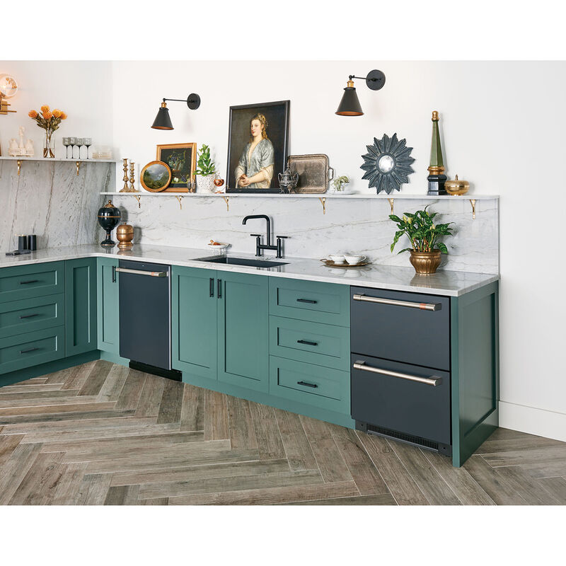 Cafe 24 in. 5.7 cu. ft. Double Refrigerator Drawers - Matte Black, Matte Black, hires