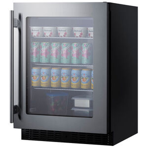 Summit 24 in. Built-In/Freestanding 3.2 cu. ft. Compact Beverage Center with Adjustable Shelves & Digital Control - Stainless Steel, , hires