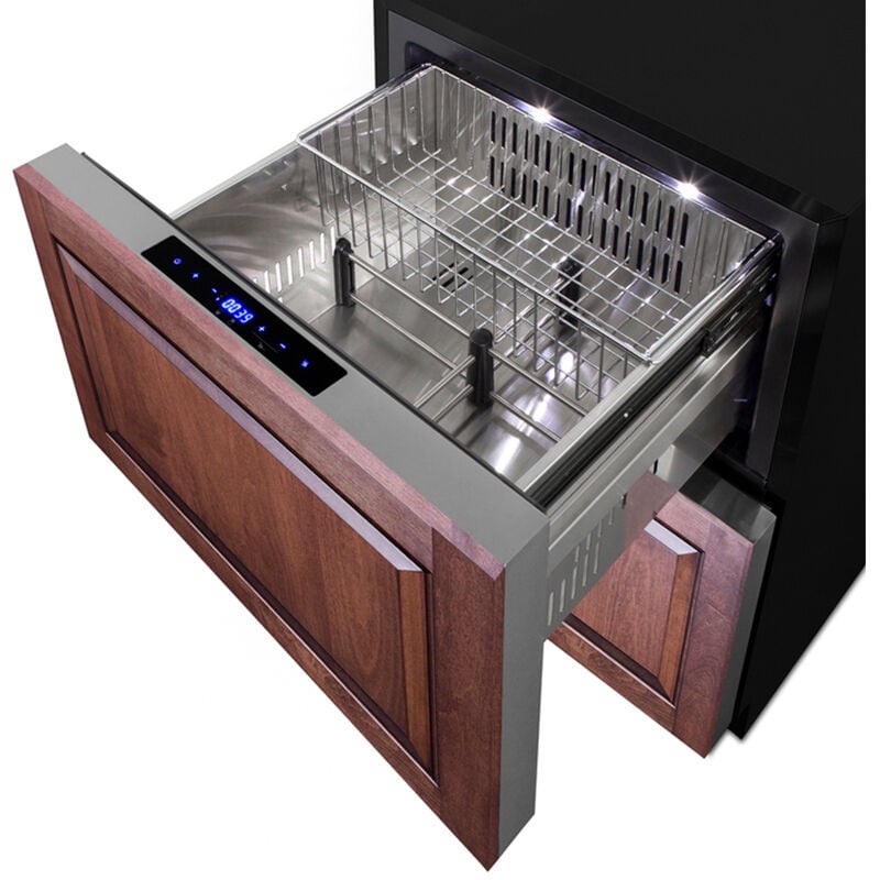 Summit 24 in. 3.3 cu. ft. Outdoor Double Refrigerator & Freezer Drawer - Stainless Steel/Panel Ready, , hires