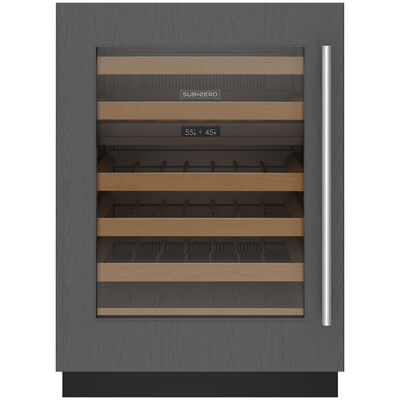 Sub-Zero 24 in. Compact Built-In Smart Wine Cooler with 42 Bottle Capacity, Dual Temperature Zones & Digital Control - Custom Panel Ready | DEU2450W/L