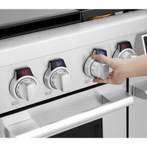 SKS 48 in. 7.9 cu. ft. Smart Standard Convection Double Oven Gas Range with 6 Sealed Burners & Griddle - Stainless Steel, , hires