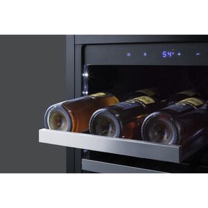 Summit Classic Collection 18 in. Undercounter Wine Cooler with Wood Racks, Single Temperature Zone & 29 Bottle Capacity - Stainless Steel, , hires