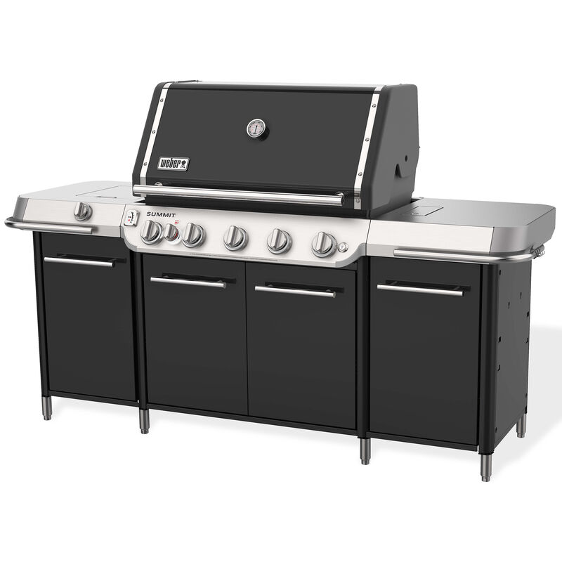 Weber Summit GC38 E Series 5-Burners Liquid Propane Gas Grill Center with Side Burner, Rotisserie & Smoker Box - Black, , hires