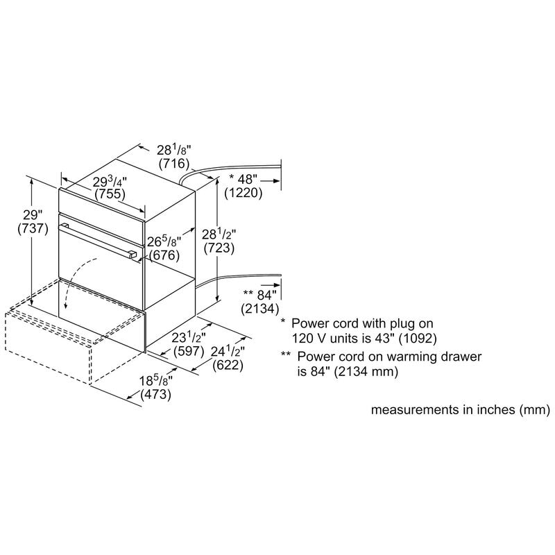 Bosch 500 Series 30 in. 2.2 cu. ft. Warming Drawer - Stainless Steel, , hires