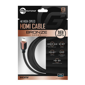 Generations Bronze Series 8ft. 4K HDR HDMI Cable - 18 GBPS, , hires
